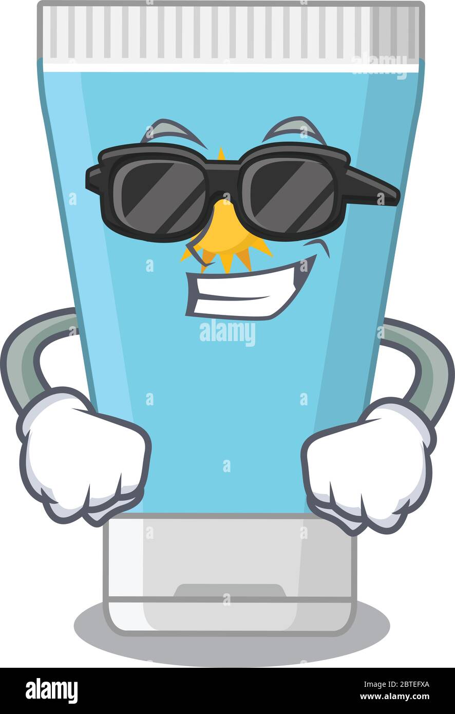 personnage de dessin animé de crème solaire portant des lunettes noires de  classe. Illustration vectorielle Image Vectorielle Stock - Alamy