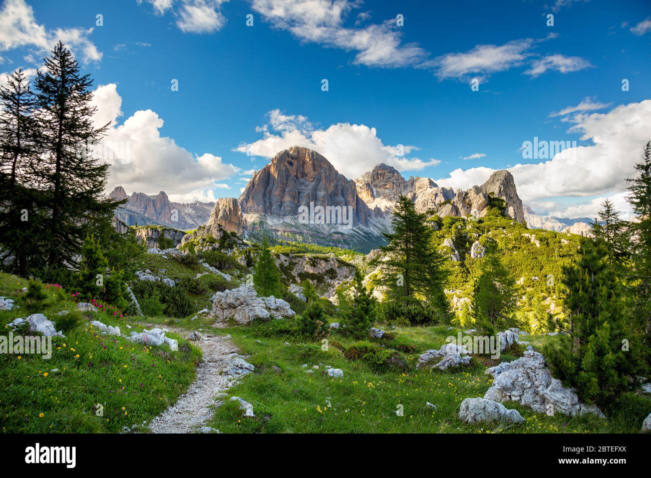 Aventure Paysage de petit chemin et de monter dans les Alpes italiennes montagnes en été Banque D'Images