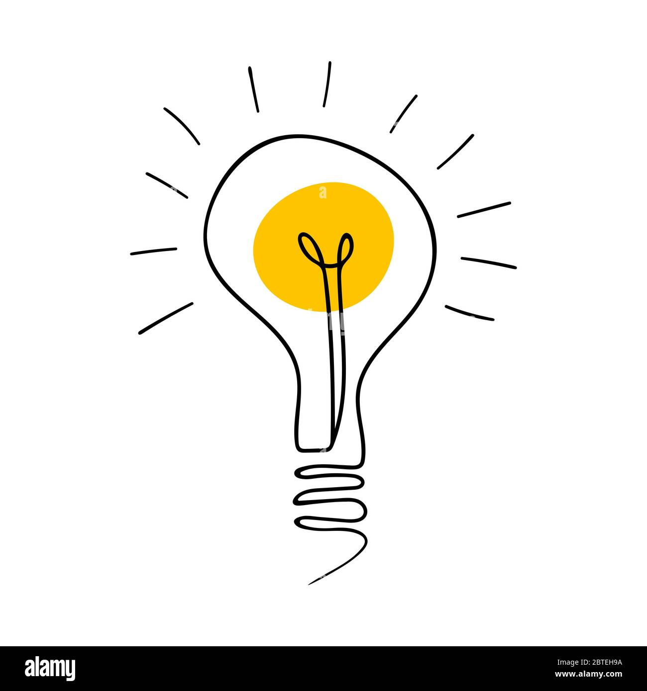Pictogramme de lampe électrique dessiné à la main. Symbole d'idée.  Illustration vectorielle Image Vectorielle Stock - Alamy