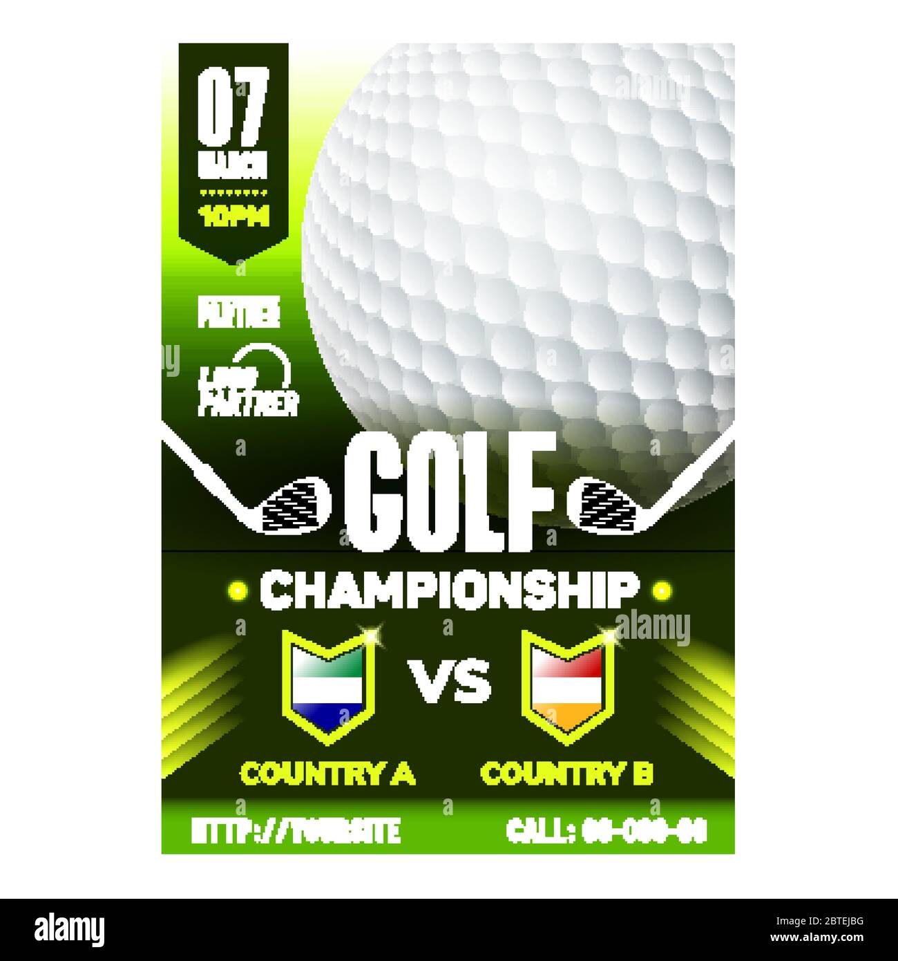 Golf Country Club Loisirs Sport Banner Vector Illustration de Vecteur