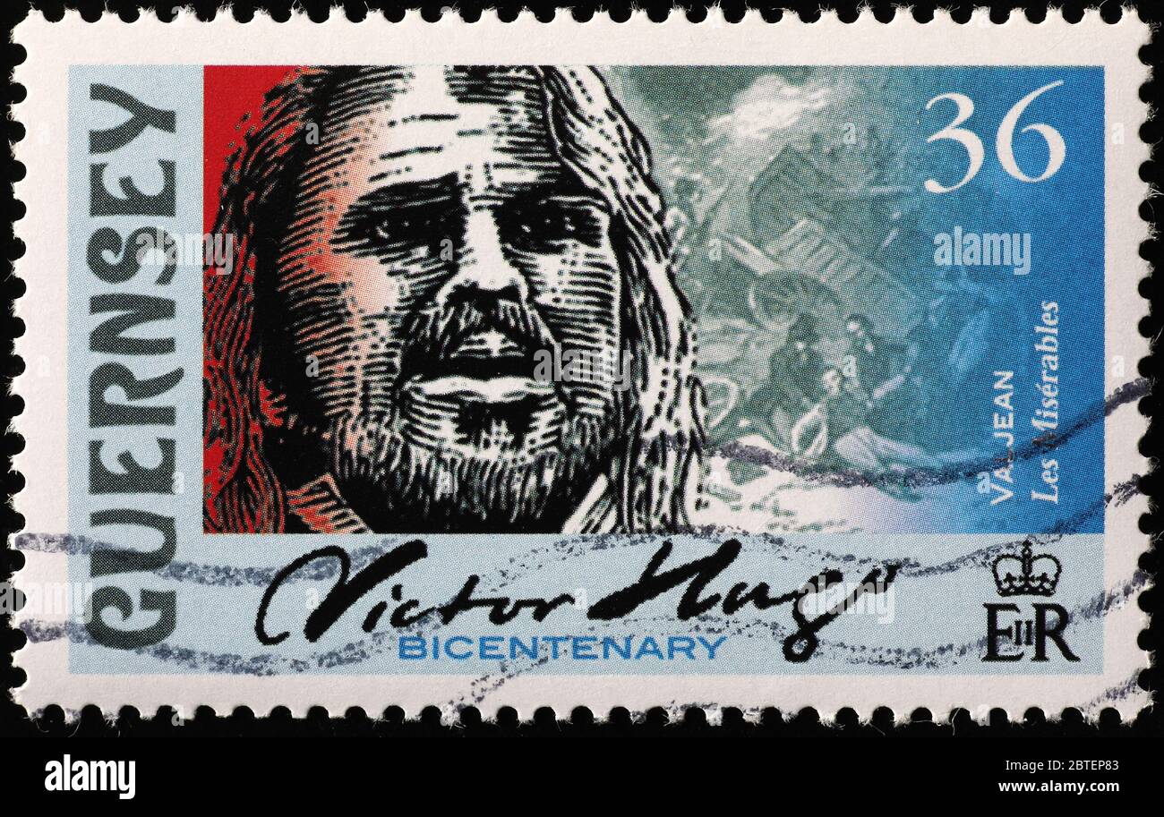 Jean Valjean des Miserables sur timbre-poste Banque D'Images