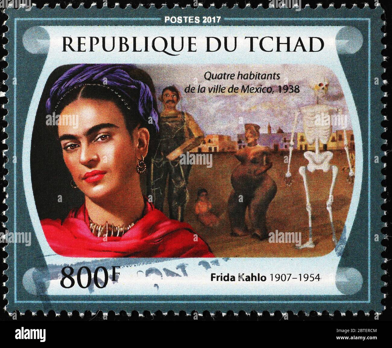 Peinture de Frida Kahlo sur le timbre Banque D'Images