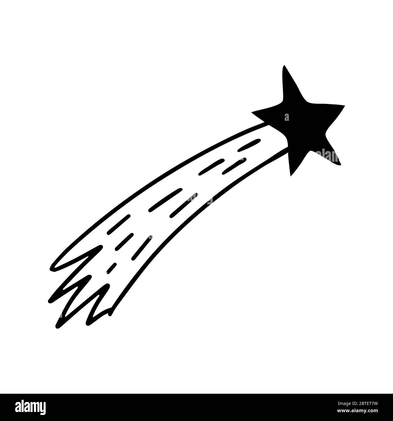 Adorable comète à motif de caniche dessiné à la main. Isolé sur fond blanc. Illustration de stock vectoriel. Illustration de Vecteur