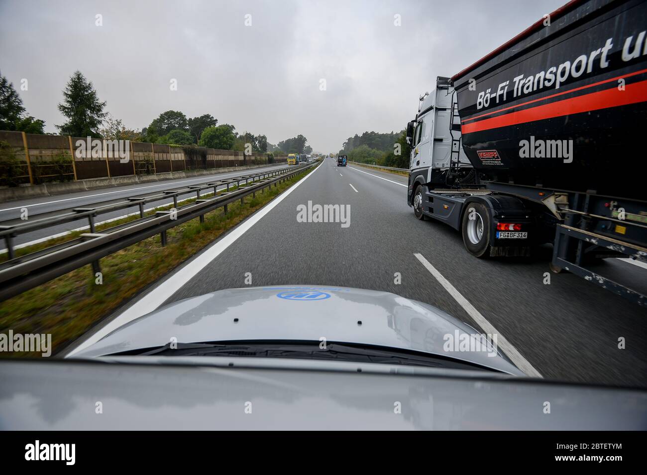 L'autoroute allemande a trafic Banque D'Images