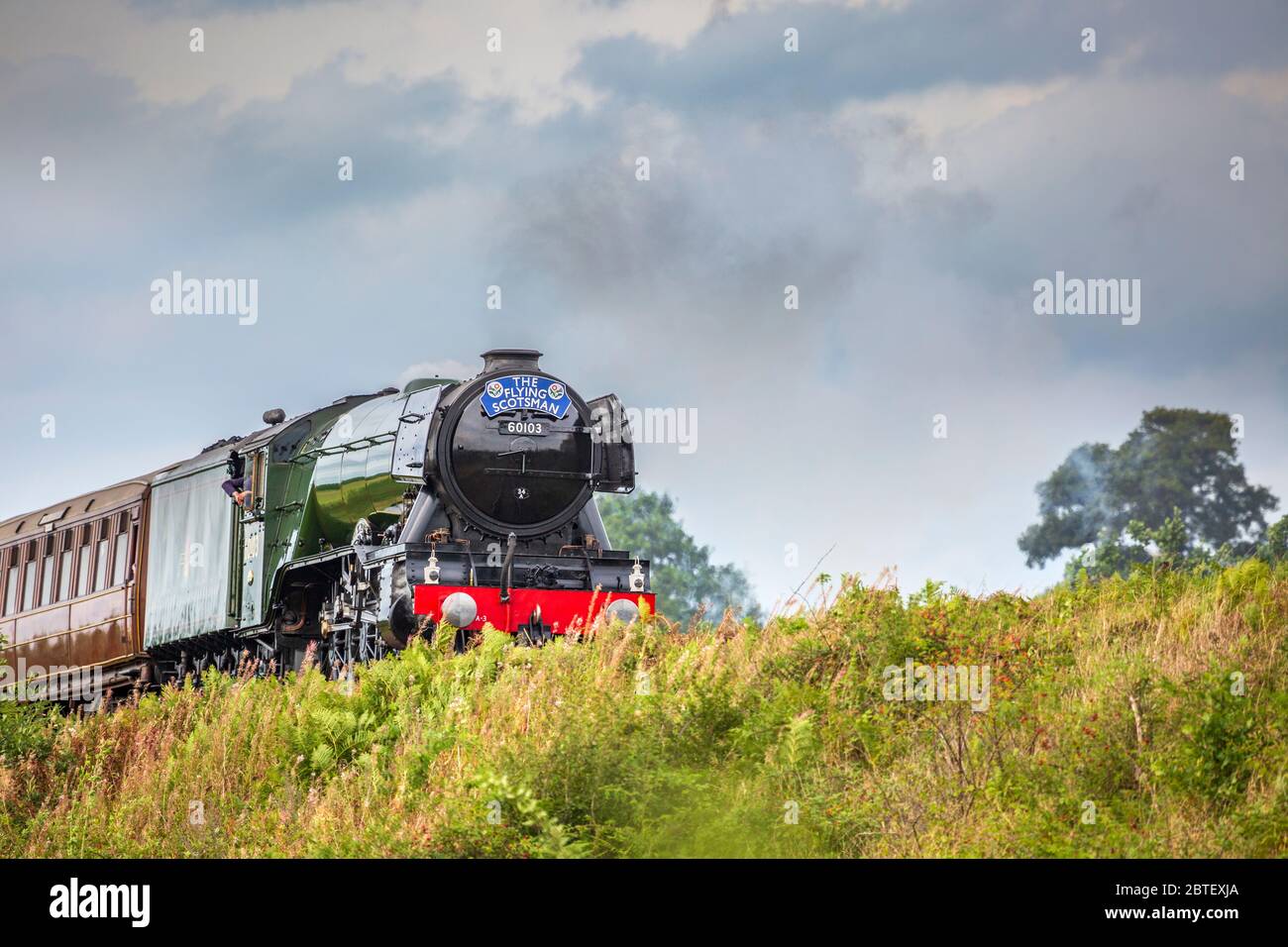 La locomotive à vapeur Flying Scotsman restaurée sur le chemin de fer Severn Valley, à Bewdley, en Angleterre Banque D'Images