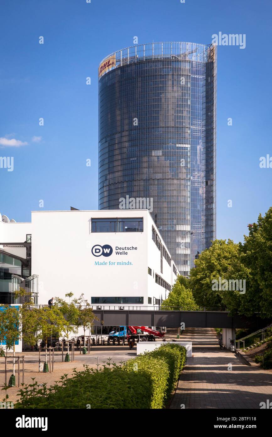 Siège de la Deutsche Welle et de la Post Tower, siège de la société logistique Deutsche Post DHL Group, Bonn, Rhénanie-du-Nord-Westphalie, GE Banque D'Images