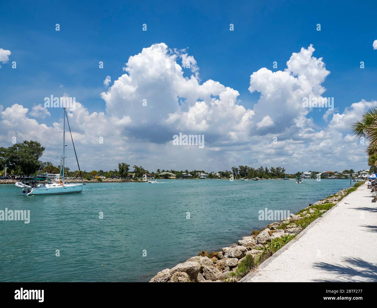 Chenal intercôtier de la jetée sud jusqu'au golfe du Mexique à Venise en Floride Banque D'Images