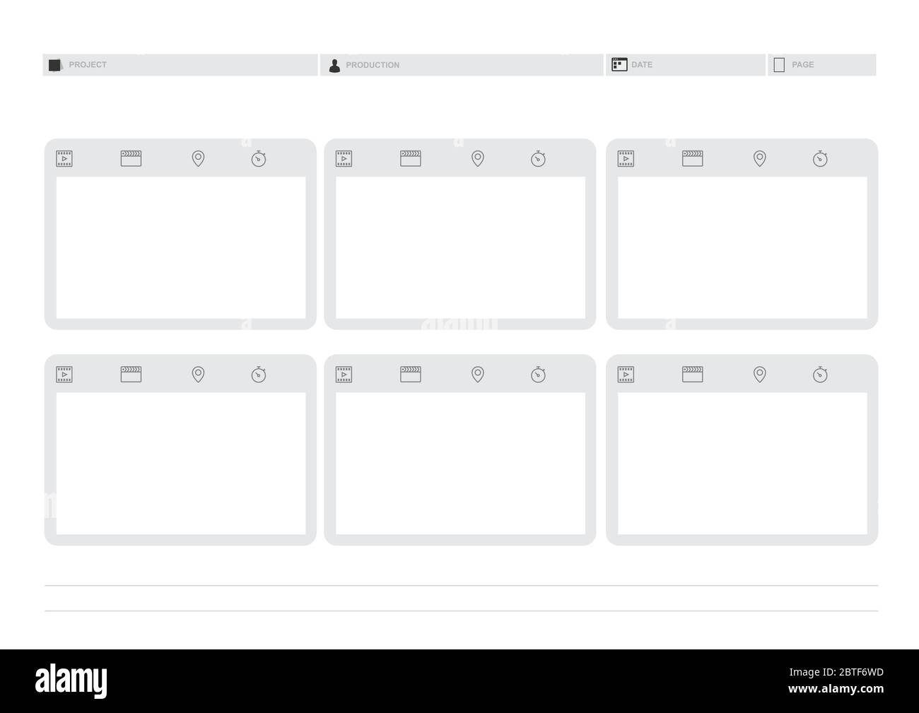 Modèle de vidéo de film de storyboard pour la création de film Illustration de Vecteur
