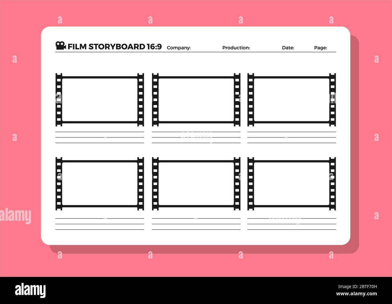 Modèle de vidéo de film de storyboard pour la création de film Illustration de Vecteur