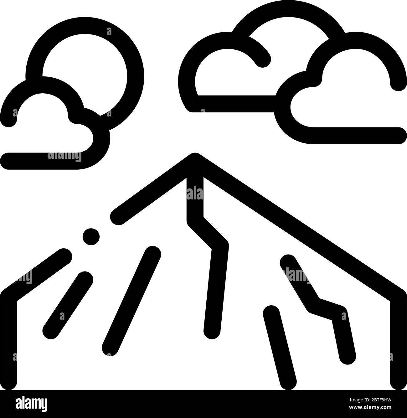 illustration du contour vectoriel de l'icône de pic de montagne Illustration de Vecteur