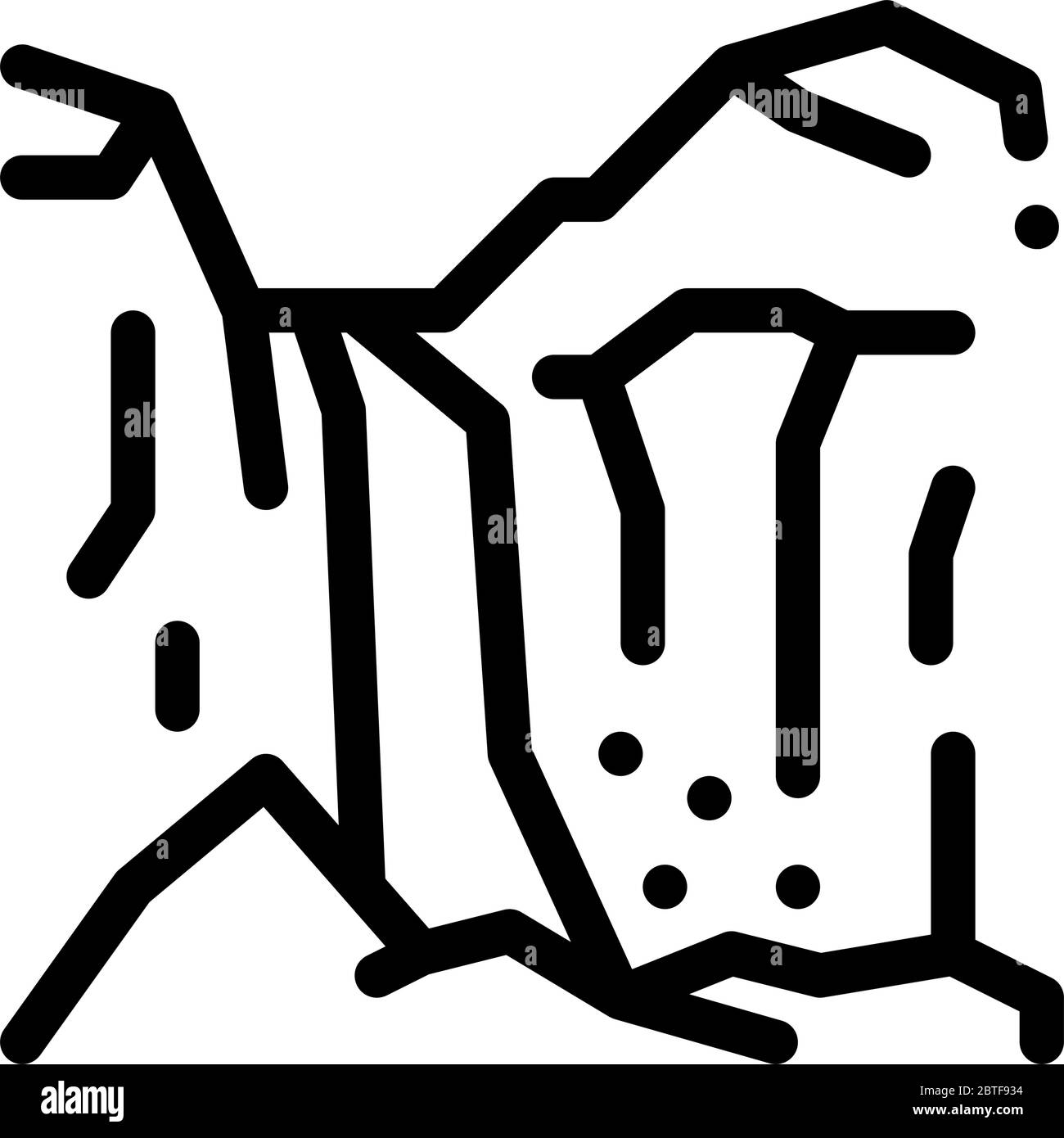 illustration du contour vectoriel de l'icône des ravins de montagne Illustration de Vecteur