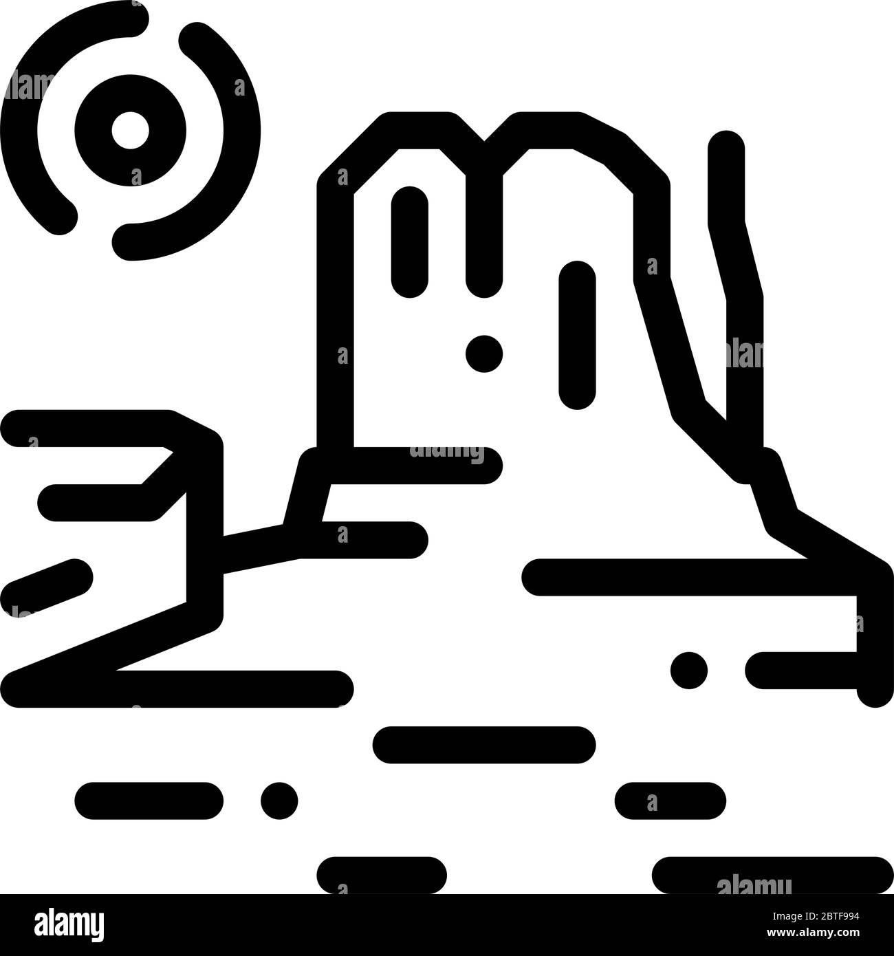 illustration vectorielle de l'icône de gorge rocheuse Illustration de Vecteur