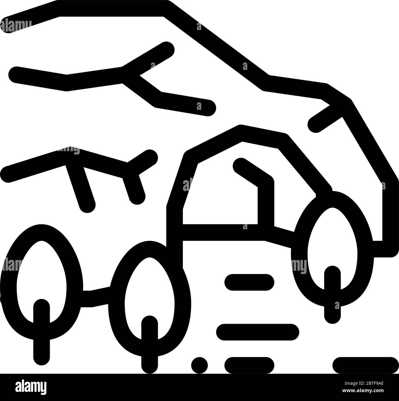 grotte de montagne parmi la forêt icône vecteur illustration Illustration de Vecteur