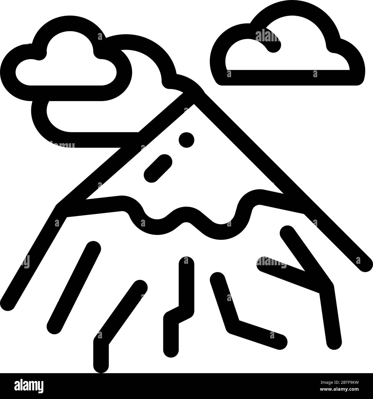 illustration du contour vectoriel de l'icône tête de montagne Illustration de Vecteur