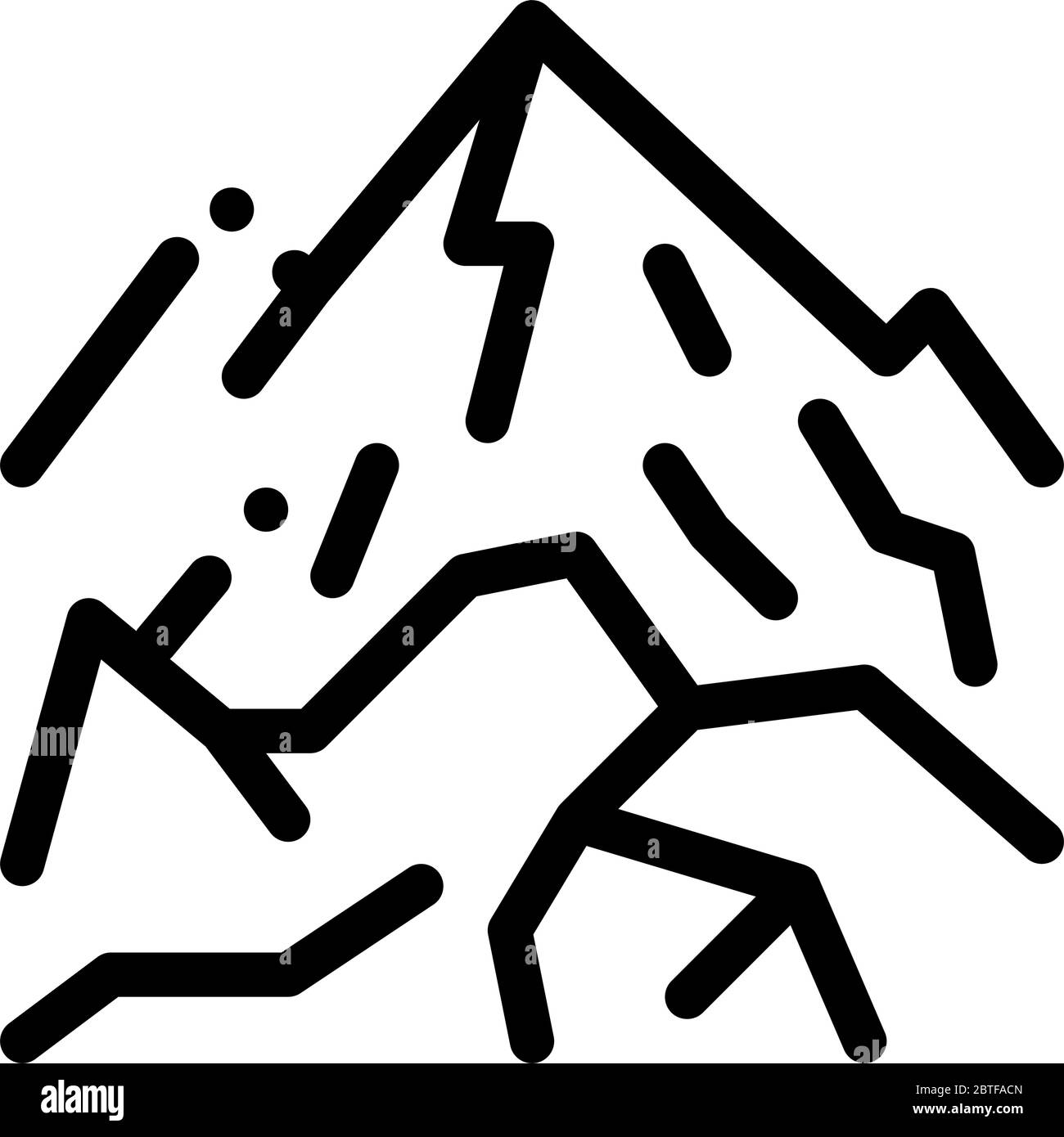 illustration du contour vectoriel de l'icône de vue de montagne Illustration de Vecteur