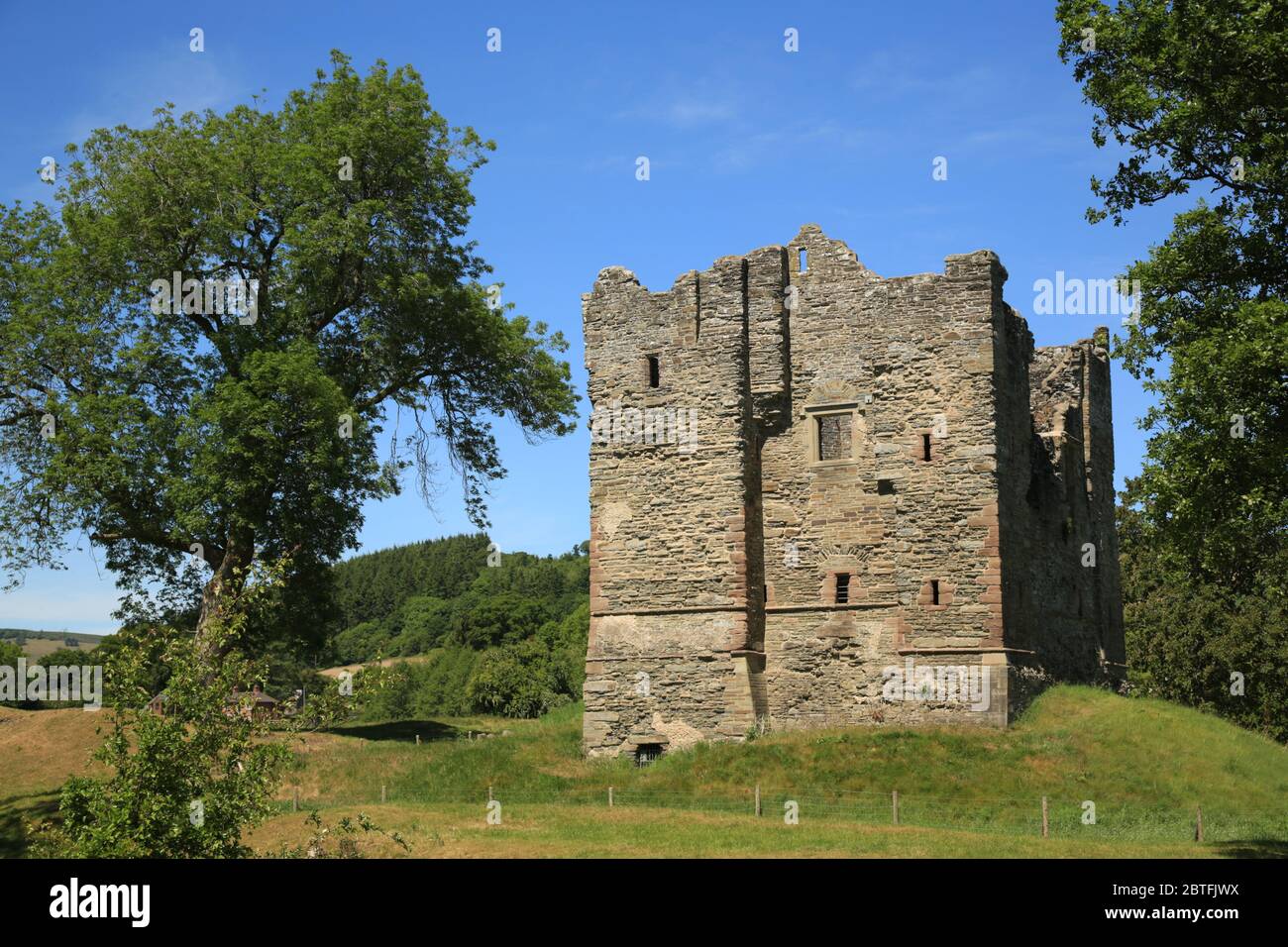 Château de Hopton, Craven Arms, Shropshire, Angleterre, Royaume-Uni. Banque D'Images