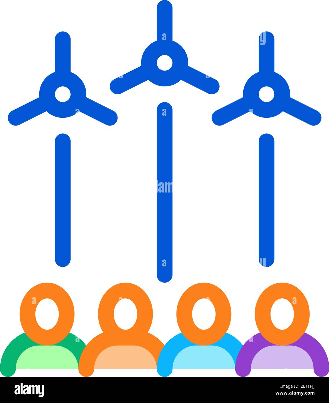 examen général techniciens en énergie éolienne illustration du contour de l'icône vecteur Illustration de Vecteur