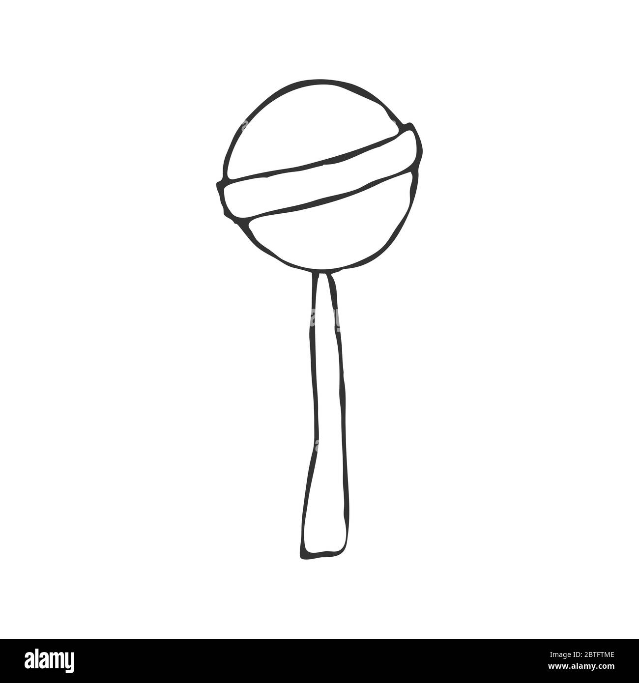 Bonbon Lollipop. Illustration vectorielle de style Doodle, isolée sur fond blanc, pour colorier des livres et scrapbooking, thème design Illustration de Vecteur