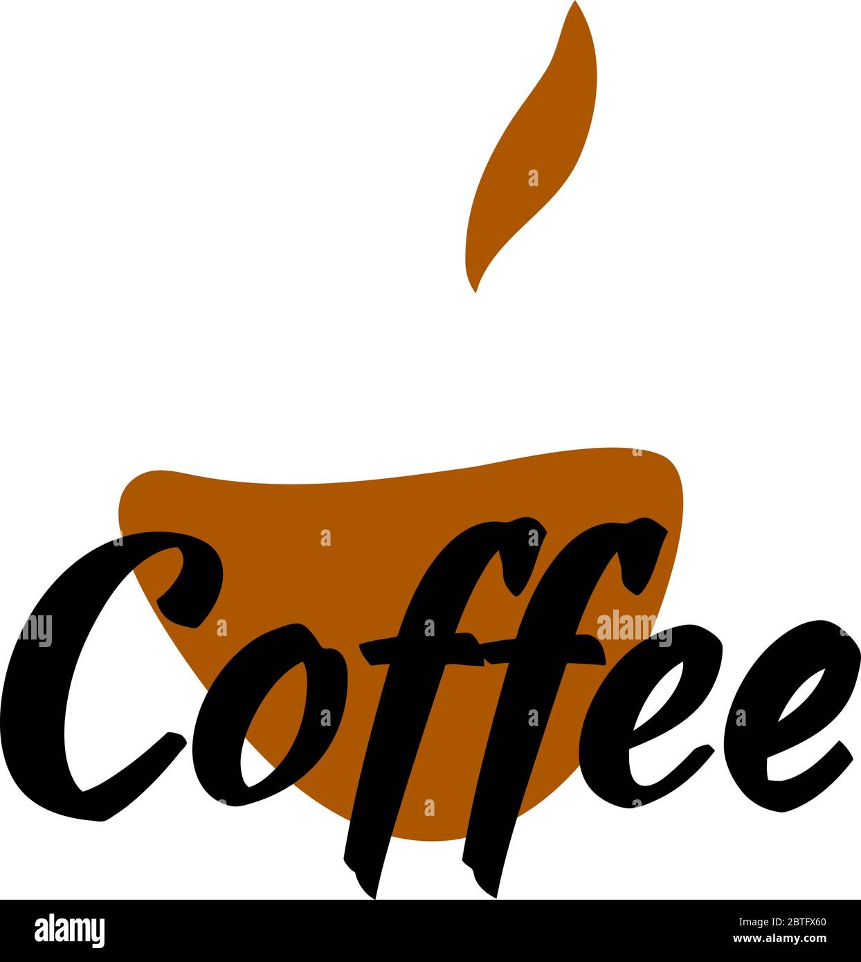 Logo d'illustration vectoriel café avec une tasse abstraite noire et brune Illustration de Vecteur