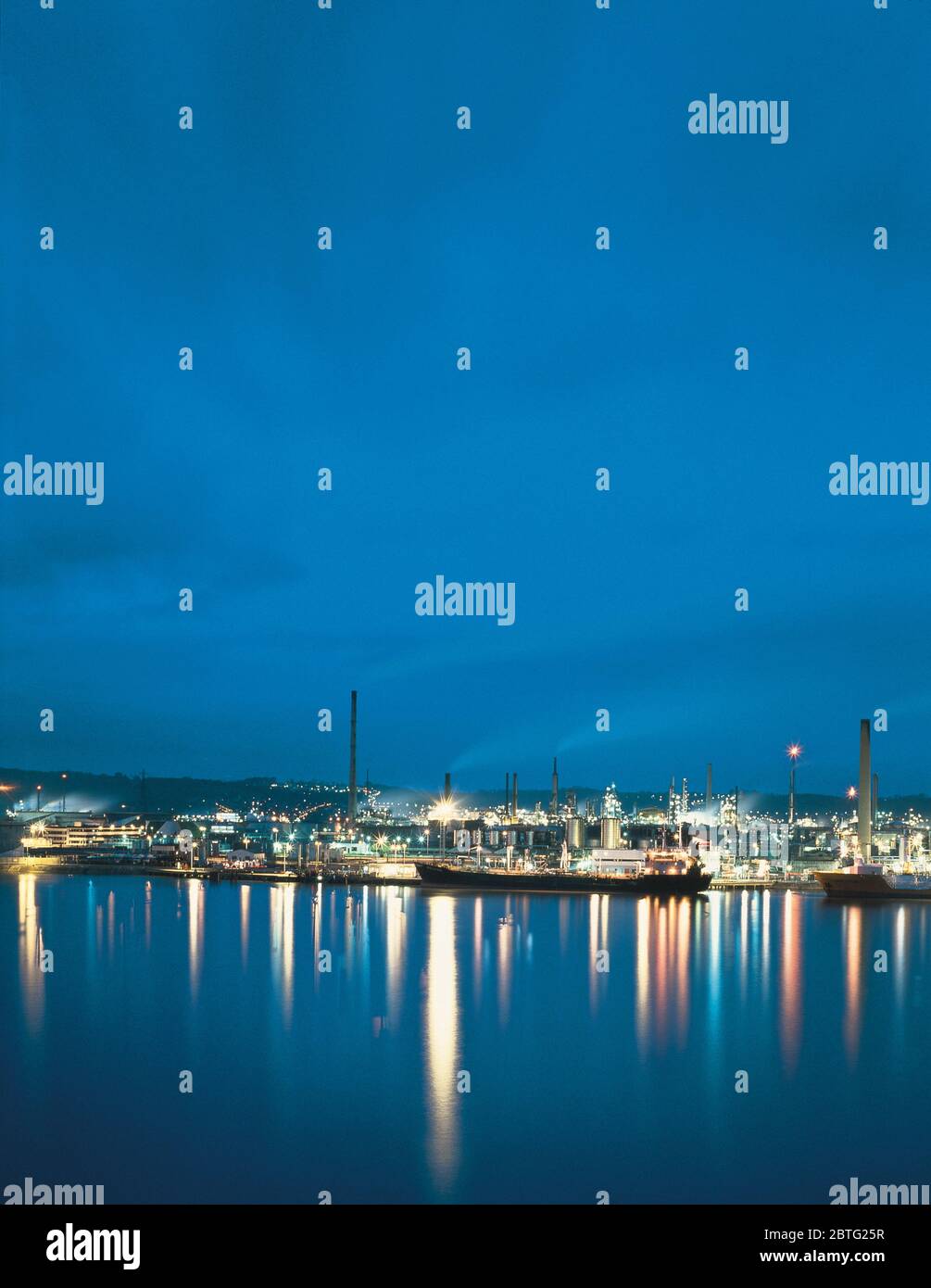 Les raffineries de pétrole, Le Havre, France Banque D'Images