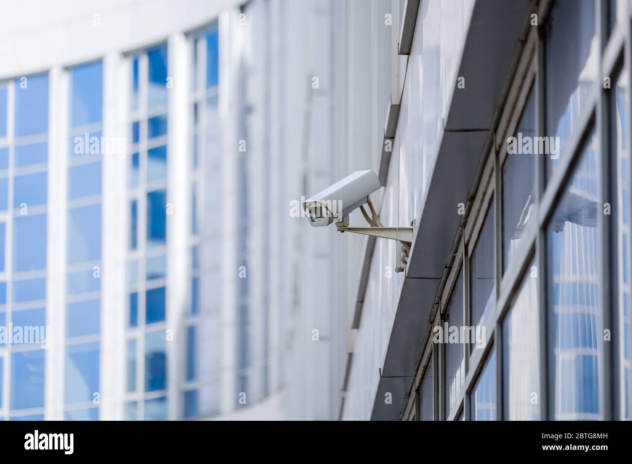 Caméra extérieure CCTV sur un mur Banque D'Images