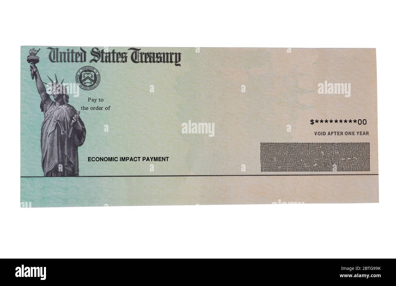 Contrôle de stimulation de l'impact économique isolé sur fond blanc Banque D'Images