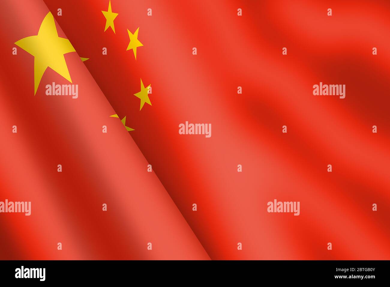 République populaire de Chine agitant drapeau illustration ondulation du vent Banque D'Images