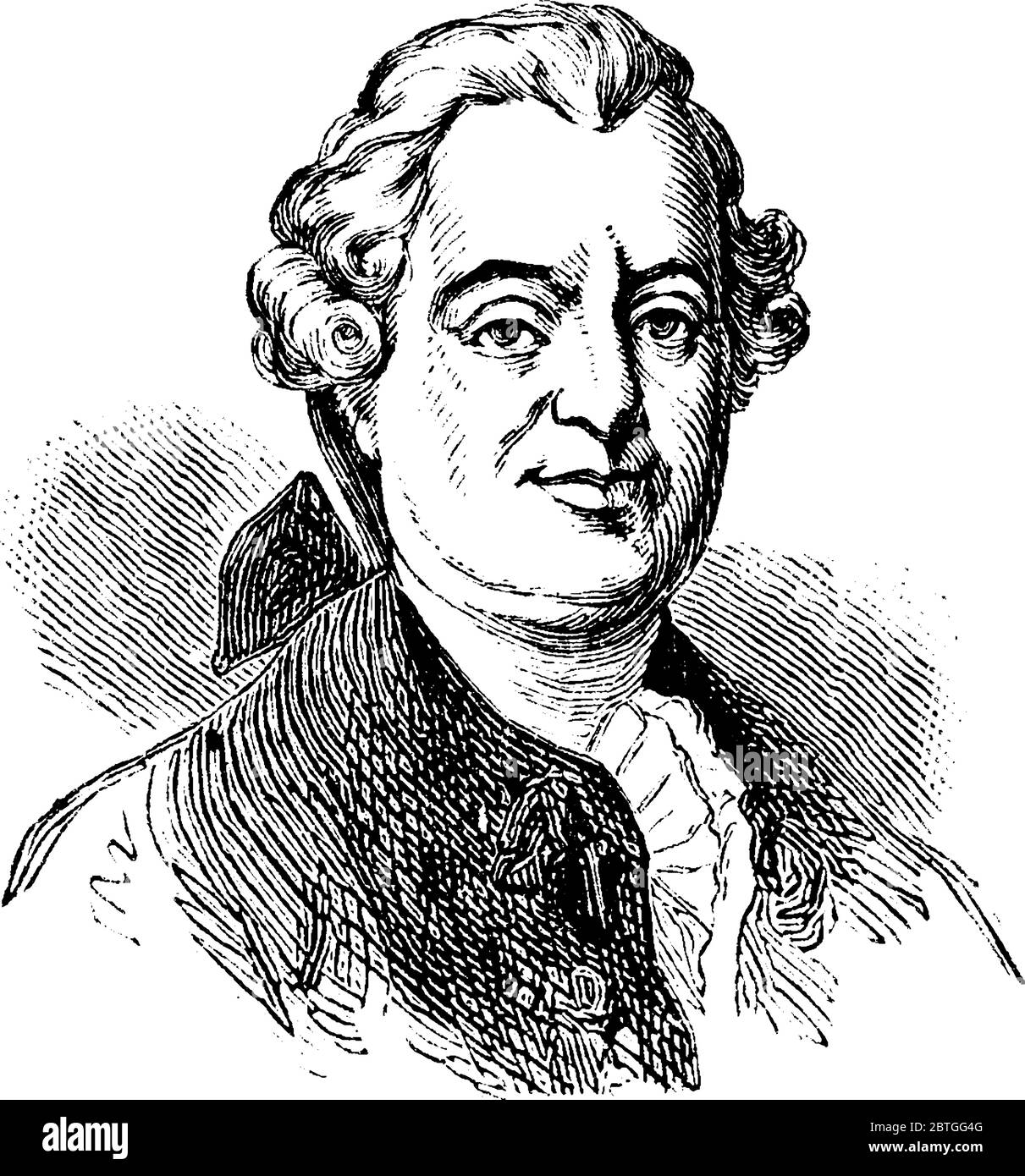 Charles Gravier, comte de Vergennes (20 décembre 1717—13 février 1787), est un homme d'État français et diplomate, dessin, gravure, ligne drawi ancienne Illustration de Vecteur