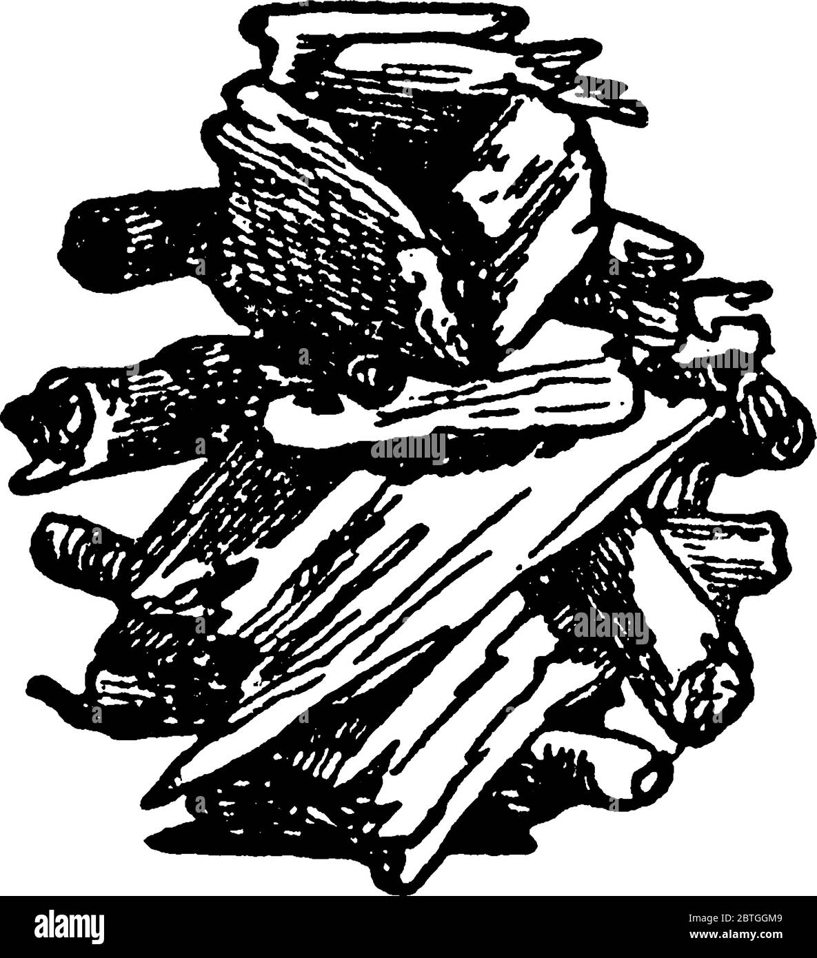 Cette image montre la cadice faite par les larves de Trichoptera., dessin de ligne vintage ou illustration de gravure. Illustration de Vecteur