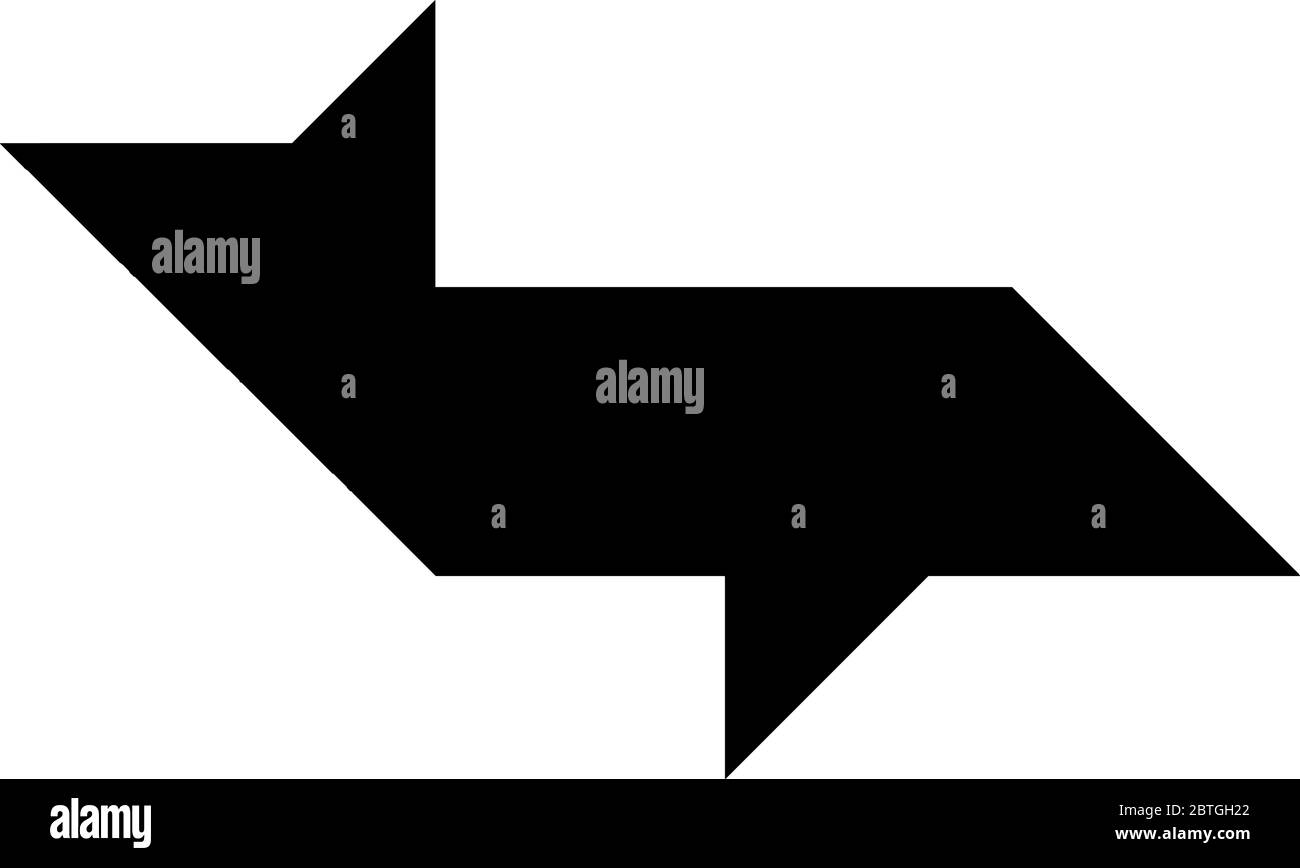 Ce tango représente le dauphin, les tangrammes donnent aux élèves l'occasion d'utiliser un ensemble manipulateur pour construire la compréhension des idées géométriques et de Illustration de Vecteur