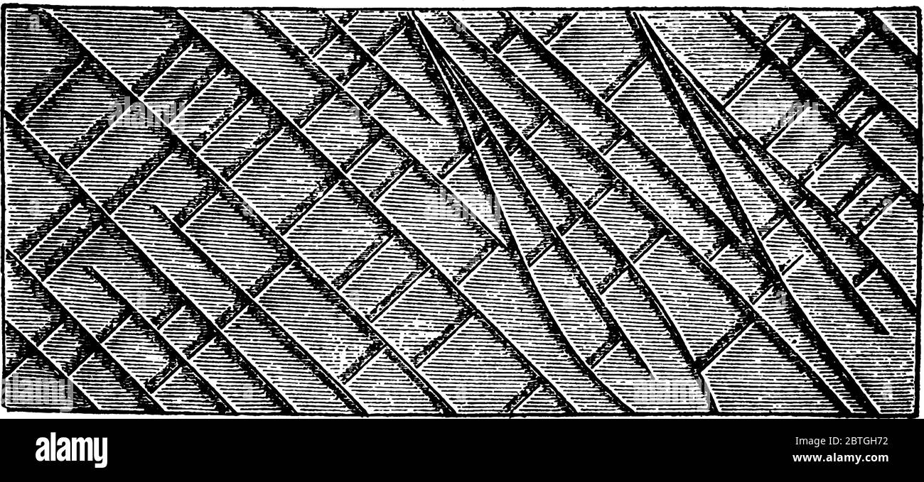 Les fissures dans le verre en le tordant sur l'un des côtés, dessin de ligne vintage ou illustration de gravure. Illustration de Vecteur