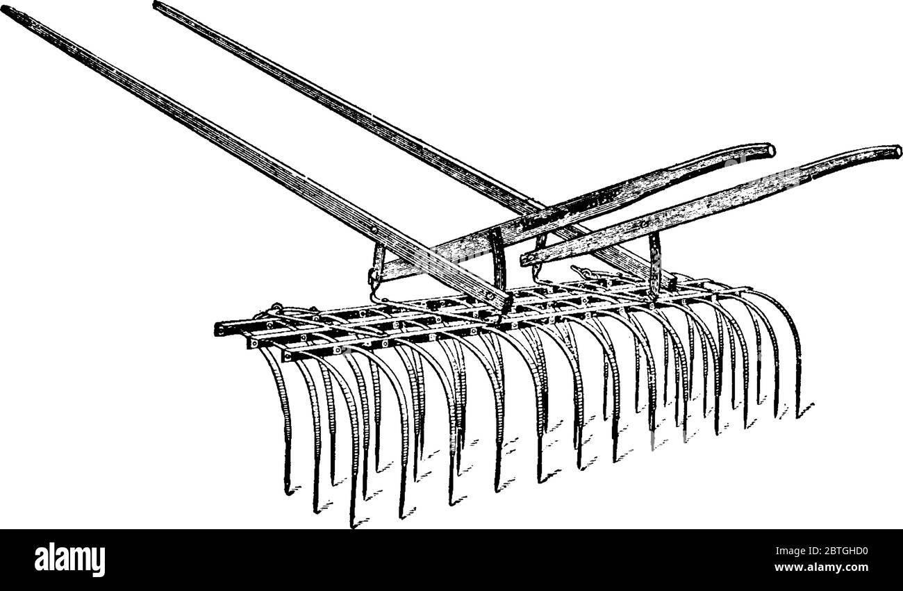 Représentation typique d'un désherbage, un équipement robuste qui aide à éliminer toutes sortes de mauvaises herbes indésirables. Il desserre la terre autour de la r Illustration de Vecteur