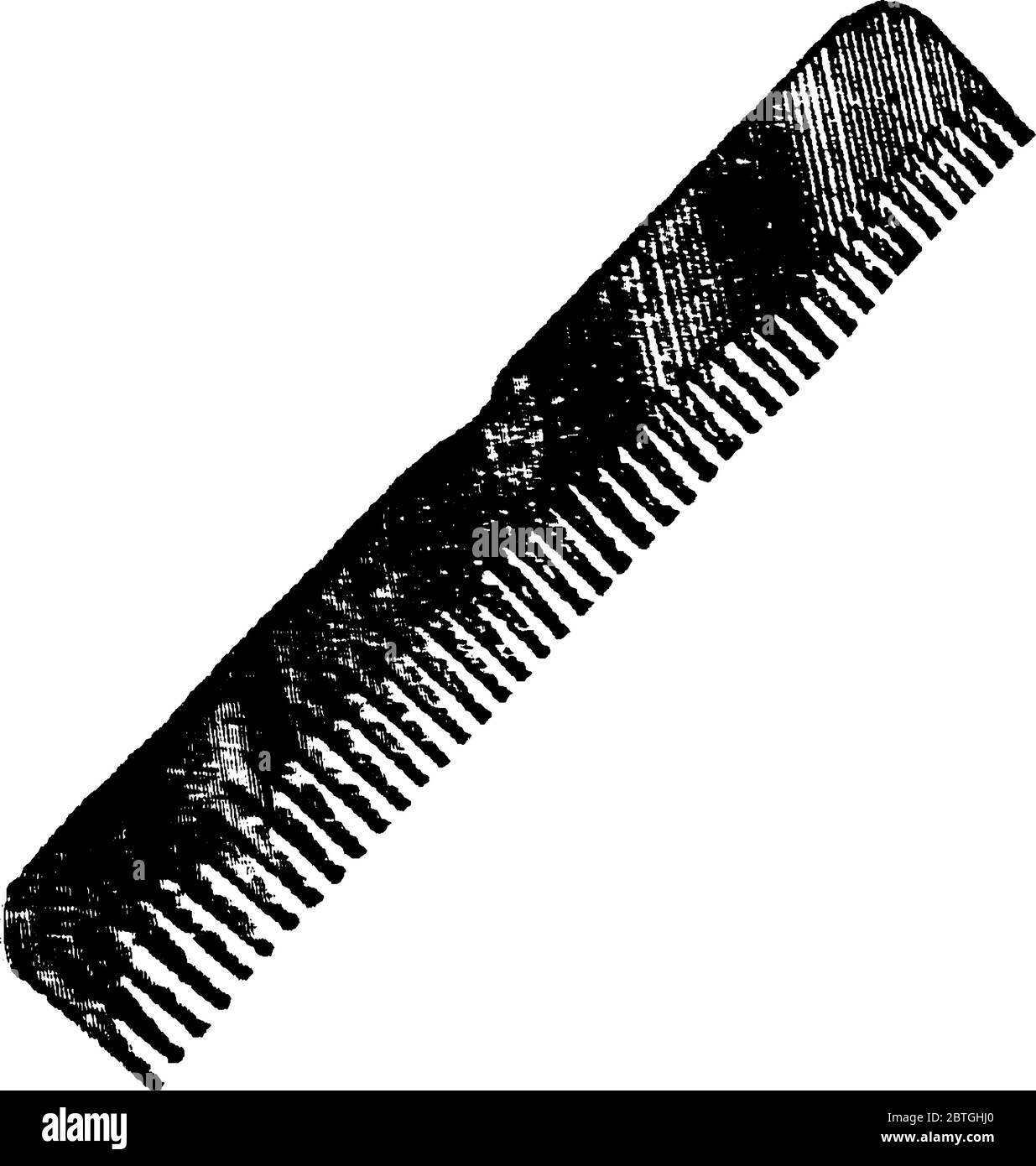 Un instrument avec des dents, pour séparer les enchevêtrements, nettoyer, et ajuster les cheveux, la laine, etc. Comb est utilisé dans le monde entier, presque par tout le monde, vintage ligne d Illustration de Vecteur