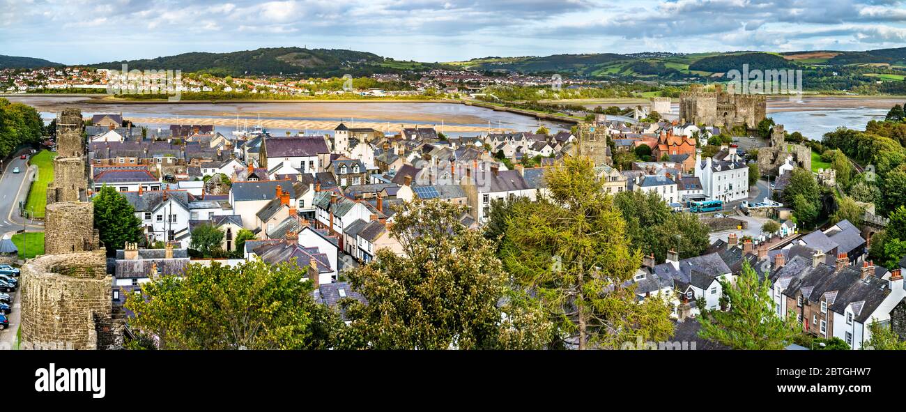 Paysage urbain de Conwy au pays de Galles, Royaume-Uni Banque D'Images