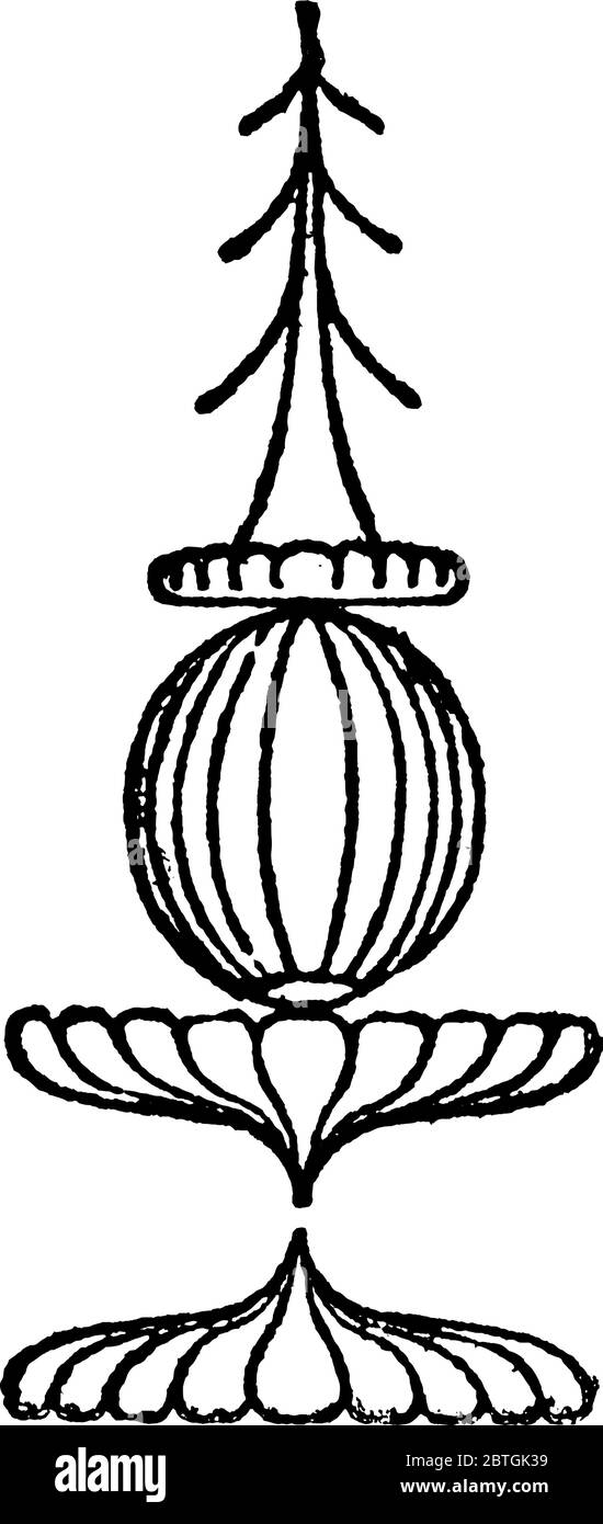 Un dessin de style « Doodad » en forme de fontaine, dessin de ligne vintage ou illustration de gravure. Illustration de Vecteur