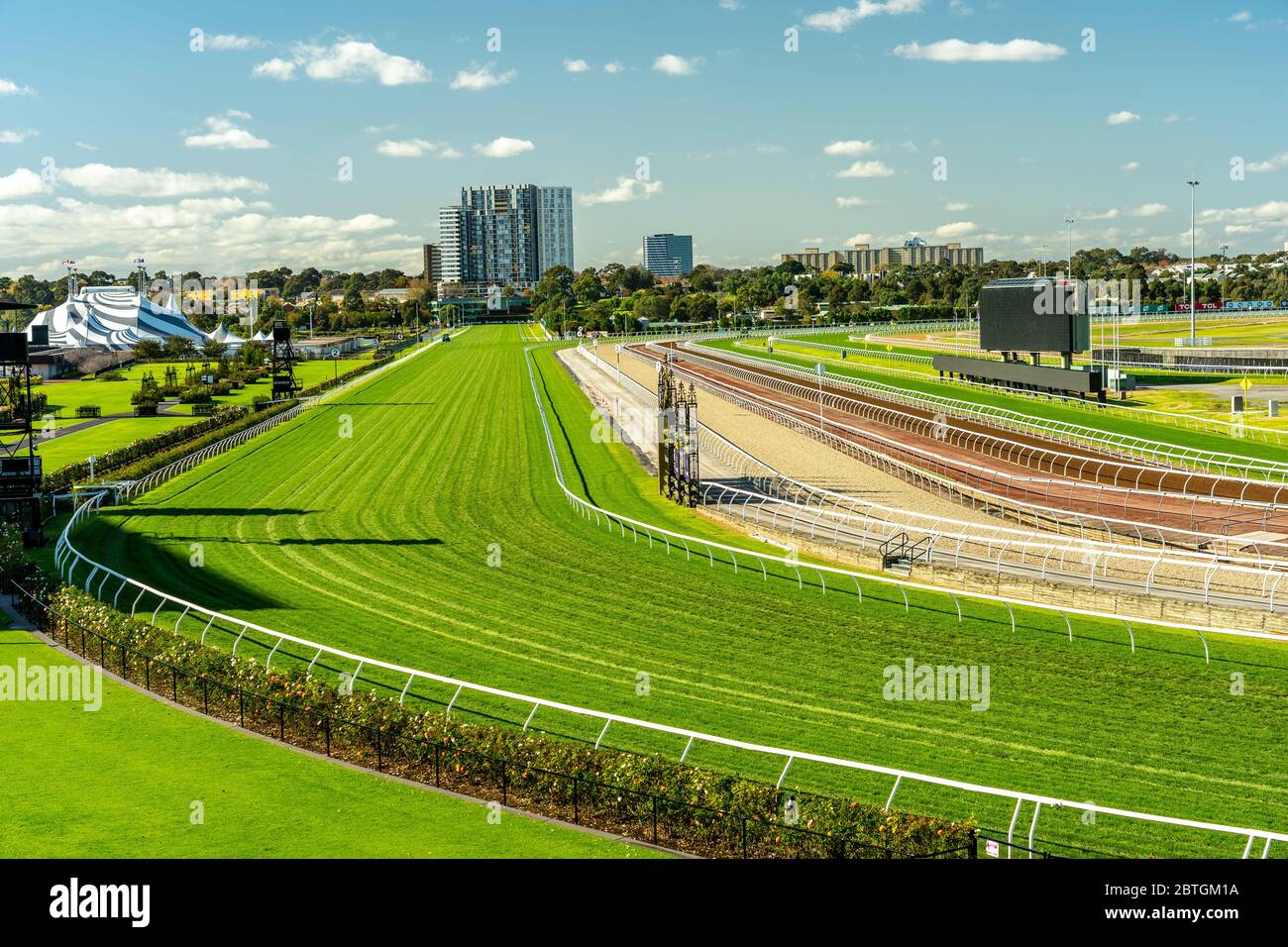 Melbourne, Australie - circuit couvert de gazon à l'hippodrome de Flemington Banque D'Images