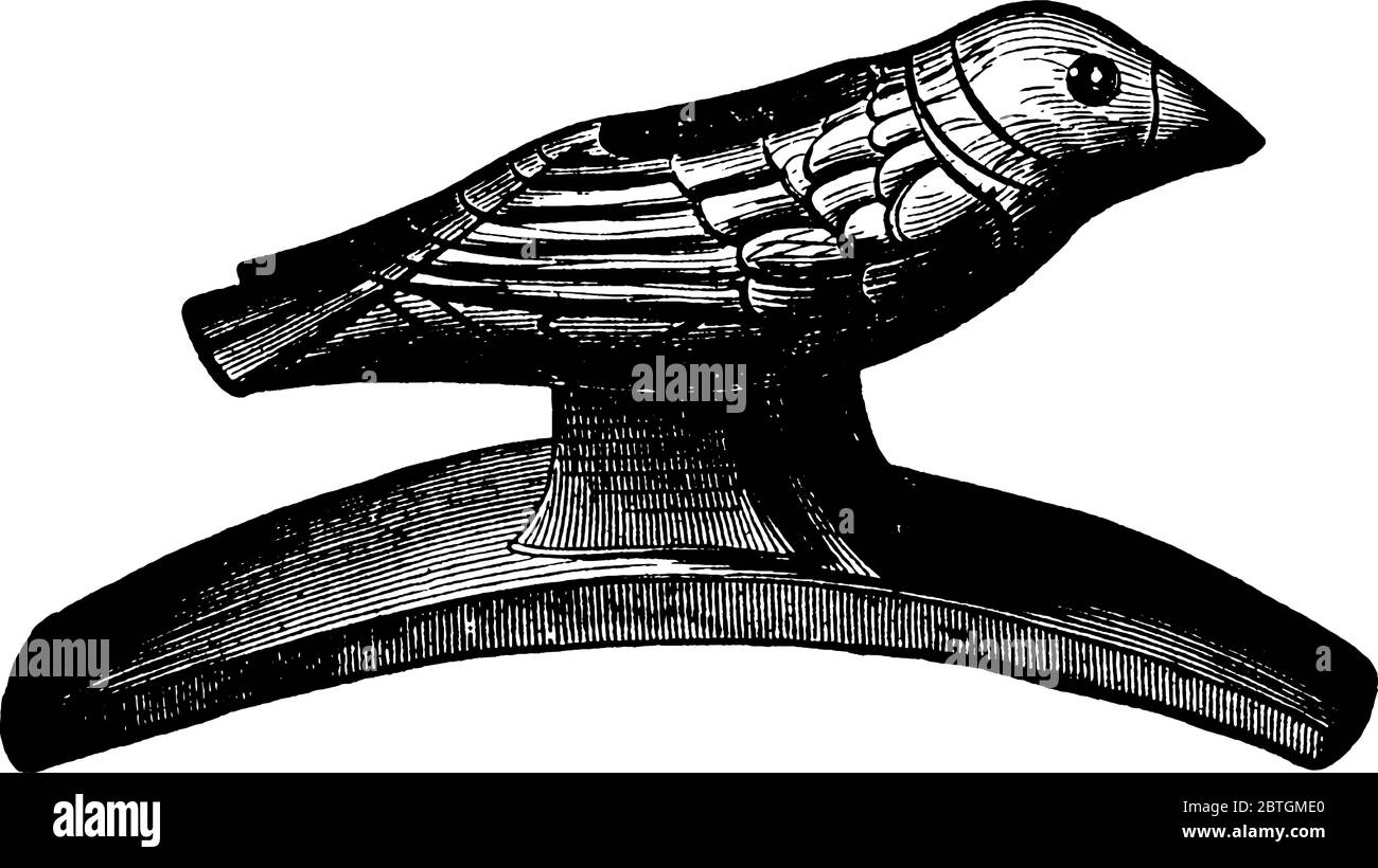 Un tuyau indien en forme d'oiseau qui est utilisé pour fumer la cigarette (tabac). Un trou fait sur le dos de l'oiseau qui tient les cigarettes, vintage l Illustration de Vecteur