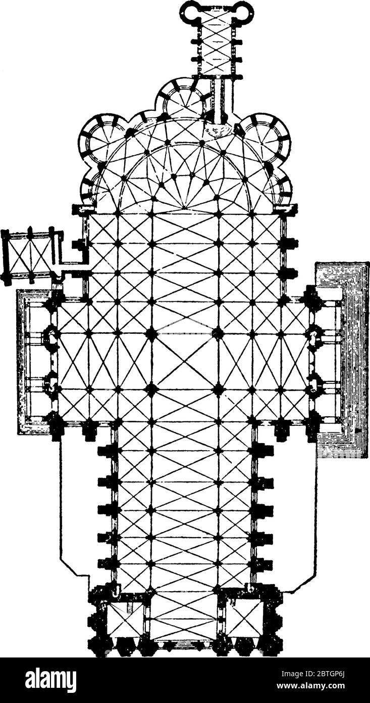 La cathédrale notre-Dame de Chartres, située à Chartres, à environ 80 kilomètres au sud-ouest de Paris, est considérée comme l'un des plus beaux exemples de toute la région Illustration de Vecteur