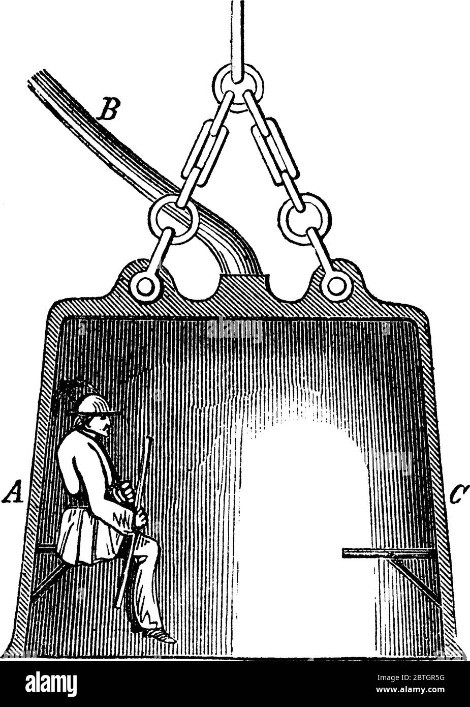 La cloche de plongée est une chambre à fond ouvert fournie avec de l'air, dans laquelle une personne peut être lâchonnée sous l'eau habituellement pour le but de réaliser sous W Illustration de Vecteur La cloche de plongée est une chambre à fond ouvert fournie avec de l'air, dans laquelle une personne peut être lâchonnée sous l'eau habituellement pour le but de réaliser sous W Illustration de Vecteur