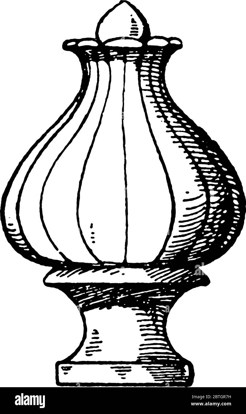 La finition moderne est généralement utilisée comme terminaison dans l'architecture et le mobilier, le dessin de ligne vintage ou l'illustration de gravure. Illustration de Vecteur
