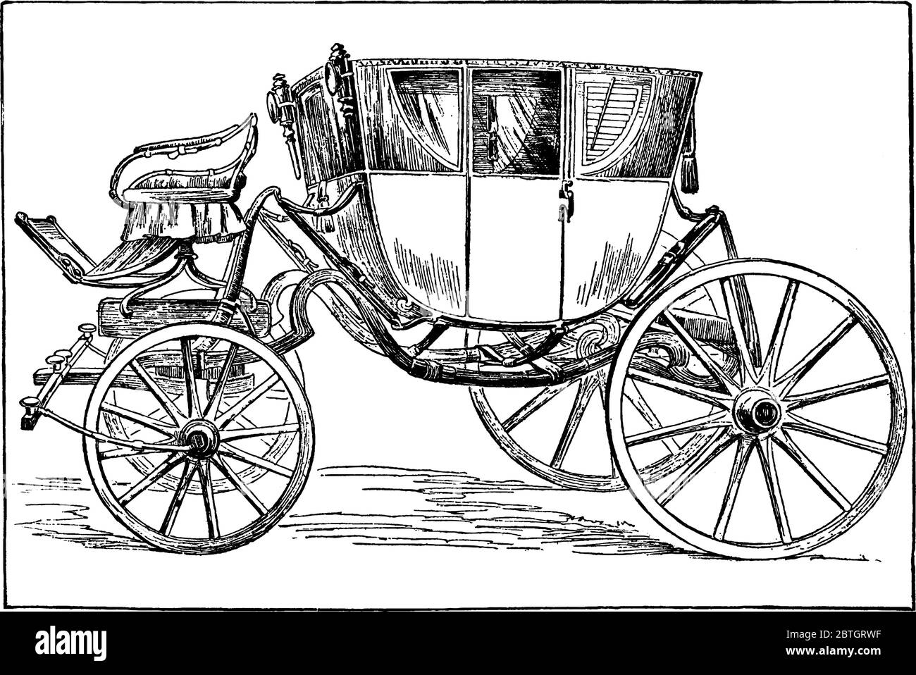 Entraîneur de Washington, qui appartenait à George Washington, le premier président des États-Unis, dessin de ligne vintage ou illustration de gravure. Illustration de Vecteur