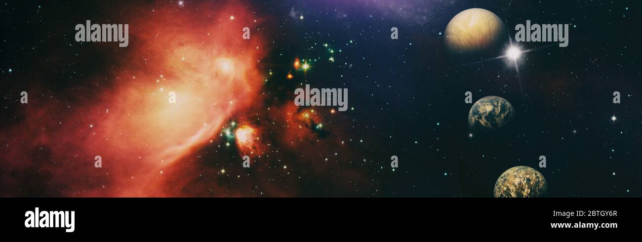 Explosion Fiery dans l'espace. Abstract illustration de l'univers. Éléments de cette image fournie par la NASA Banque D'Images