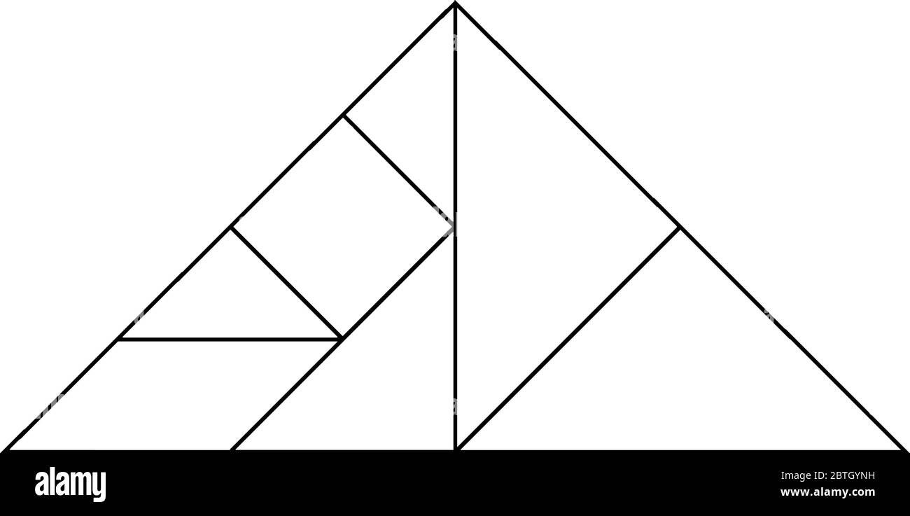 Ce diagramme représente le triangle de droite, les tangrammes donnent aux élèves l'occasion d'utiliser un ensemble manipulateur pour construire la compréhension des idées géométriques Illustration de Vecteur