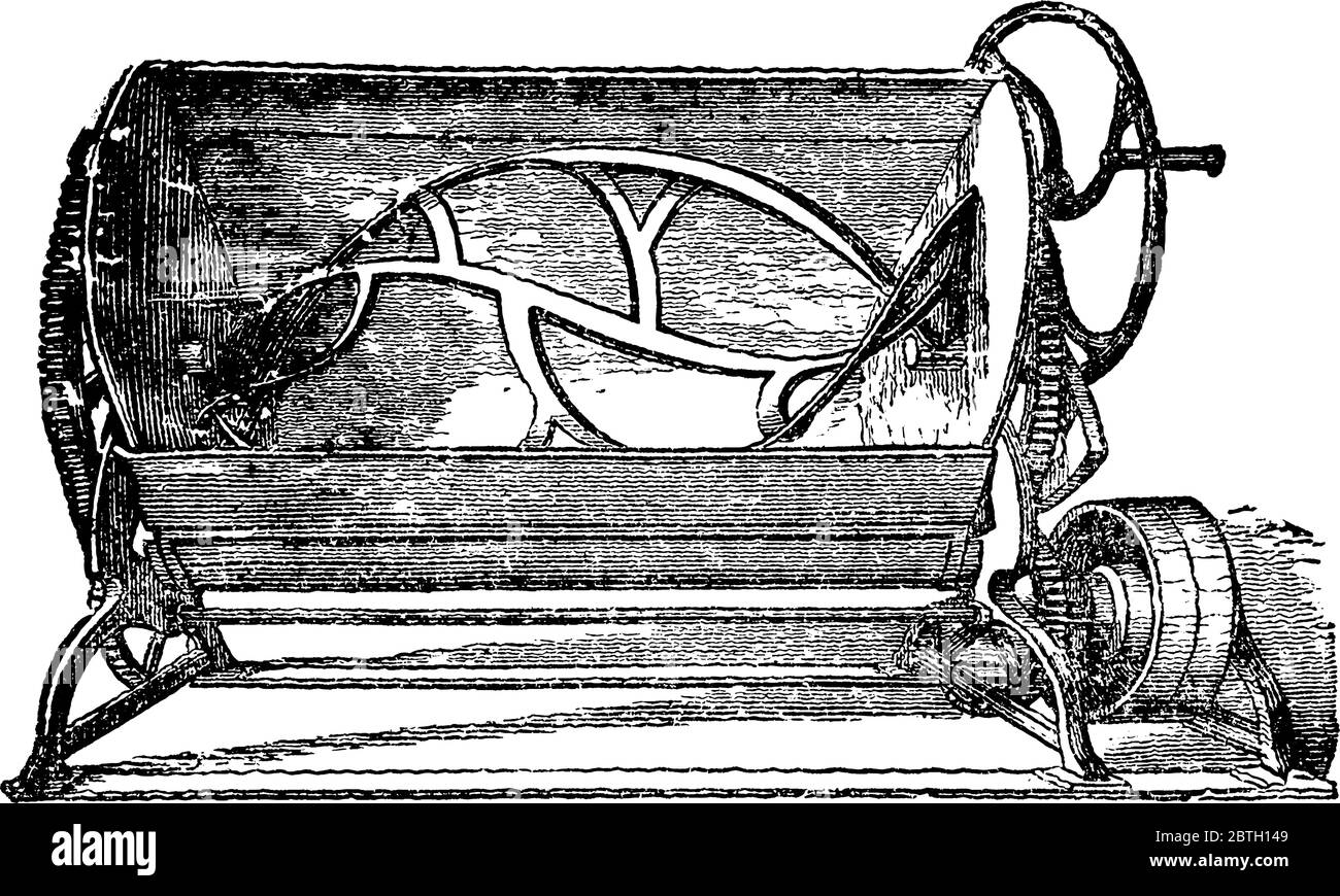 Une représentation type d'une machine à pétrir utilisée pour amalgamer la pâte, a un réglage par lequel la force du mouvement est augmentée pendant son Illustration de Vecteur