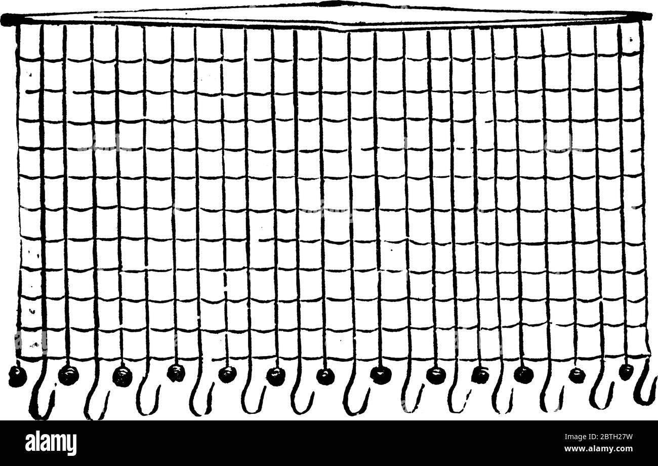 Des filets de torpille sous forme de cordes pesées en fer ou en plomb protègent les récipients à vapeur, munis de crochets pour attraper les petites mines sous-marines, vinta Illustration de Vecteur