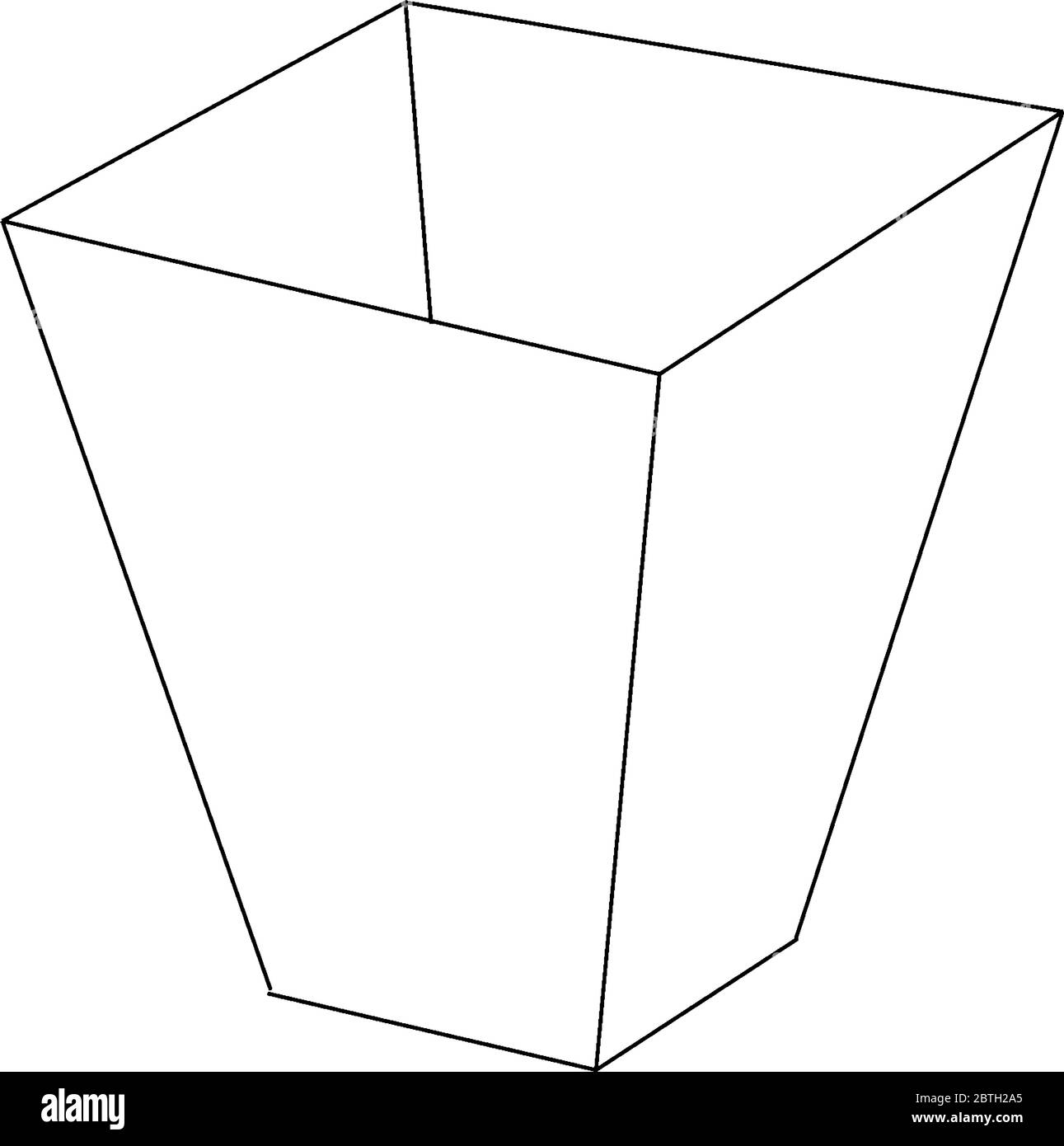 frustrations renversée d'une pyramide rectangulaire régulière qui ressemble à une boîte de pop-corn, un dessin de ligne vintage ou une illustration de gravure. Illustration de Vecteur