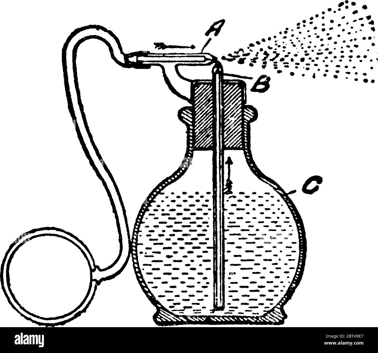 Un petit flacon de parfum, une gravure, un dessin de ligne vintage ou une illustration de gravure. Illustration de Vecteur