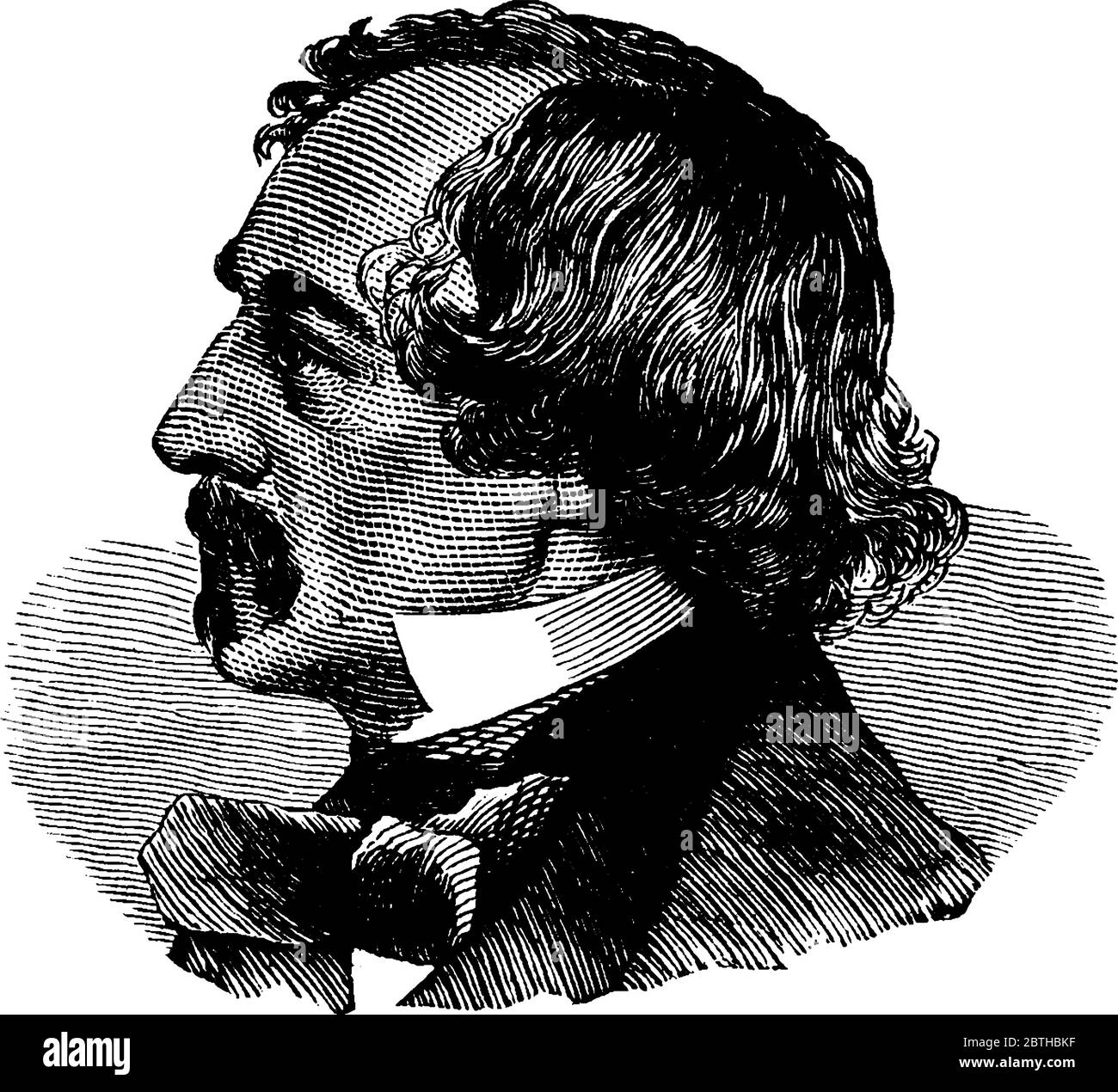 La photo d'Elisha Kent Kane (28 février 1820 – 16 février 1857), médecin de la marine américaine, pendant la première moitié du 19e Illustration de Vecteur