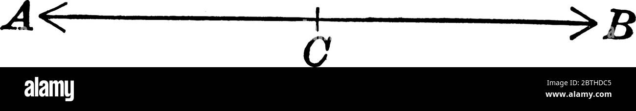 Ligne droite avec une flèche à chaque extrémité montrant qu'il s'agit d'une illustration infinie, de dessin de ligne vintage ou de gravure. Illustration de Vecteur