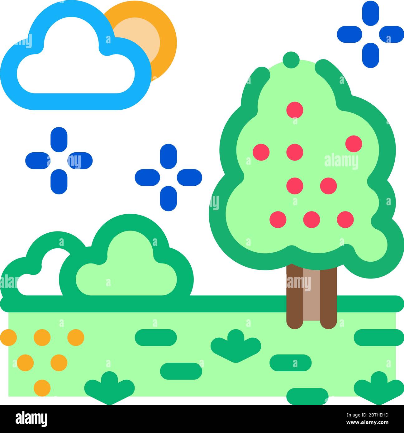territoire de forêt bien entretenue icône vector illustration du contour Illustration de Vecteur